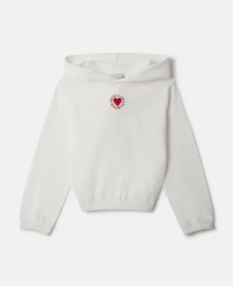 Felpa con cappuccio ricamata con cuore