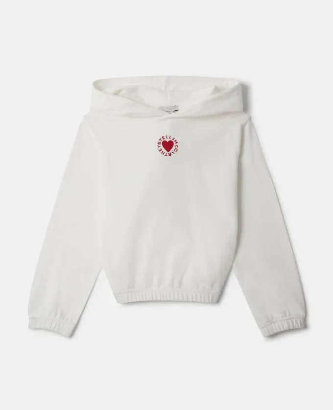 Felpa con cappuccio ricamata con cuore Felpa con cappuccio ricamata con cuore