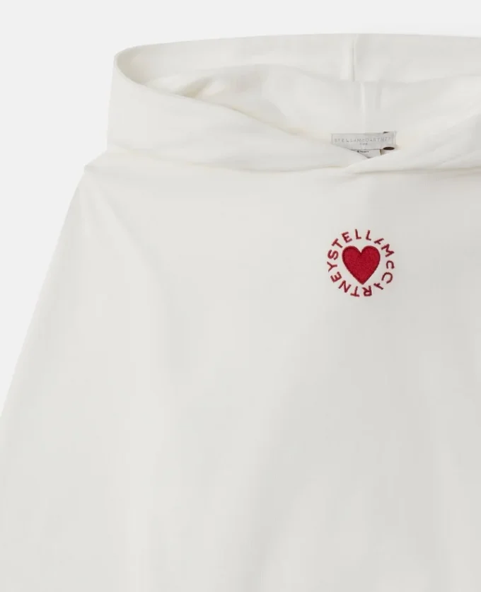 Felpa con cappuccio ricamata con cuore Felpa con cappuccio ricamata con cuore