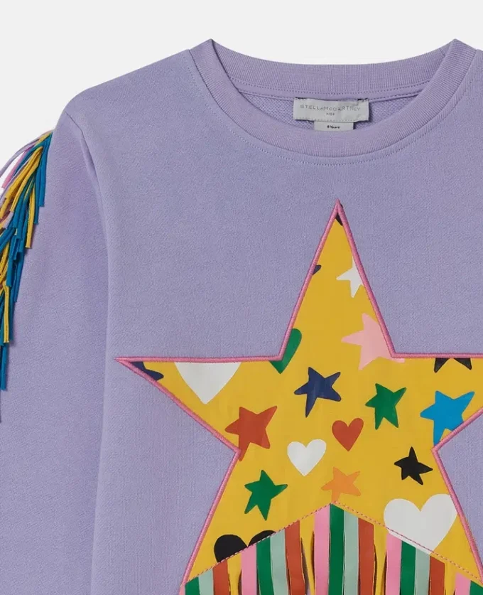 Felpa con grafica a stelle e frange Felpa con grafica a stelle e frange
