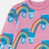 Felpa con stampa arcobaleno e pattini a rotelle
