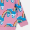 Felpa con stampa arcobaleno e pattini a rotelle