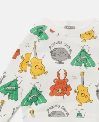 Felpa con stampa Bug Band