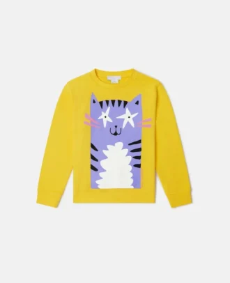 Felpa con stampa grafica Cat