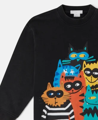 Felpa con stampa grafica Cats