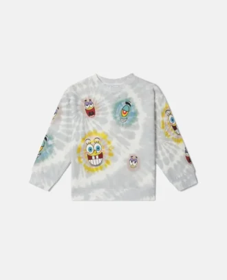 Felpa con stampa grafica SpongeBob tie-dye