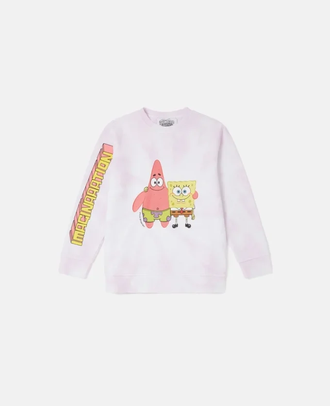 Felpa con stampa grafica SpongeBob tie-dye