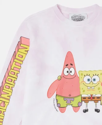 Felpa con stampa grafica SpongeBob tie-dye