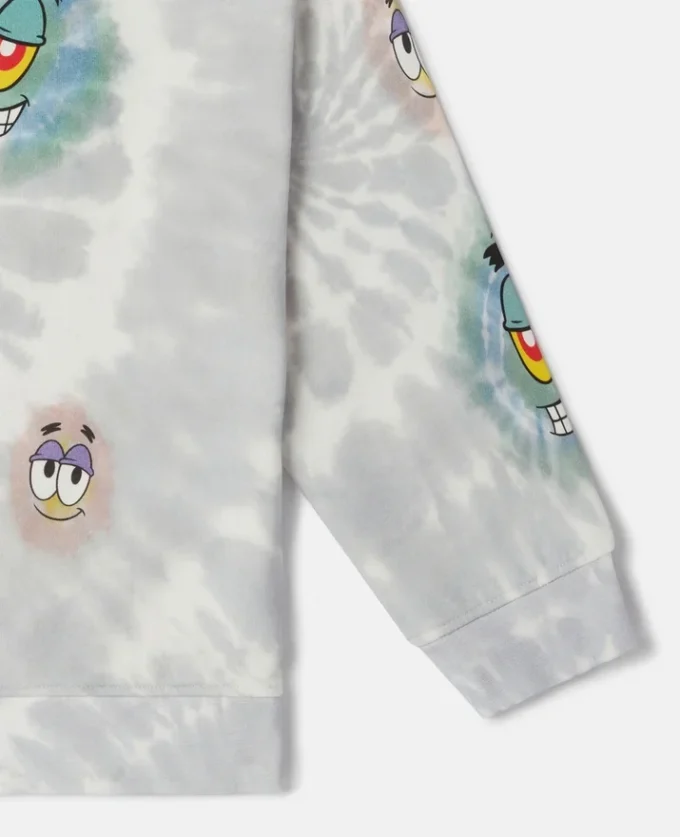 Felpa con stampa grafica SpongeBob tie-dye