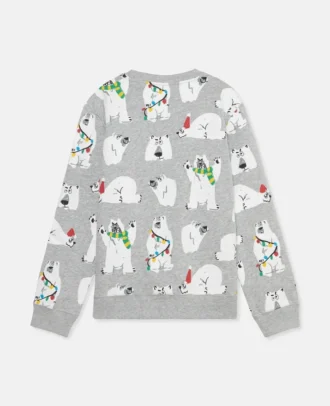 Felpa con stampa orso polare