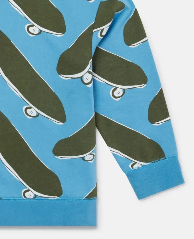 Felpa con stampa skateboard