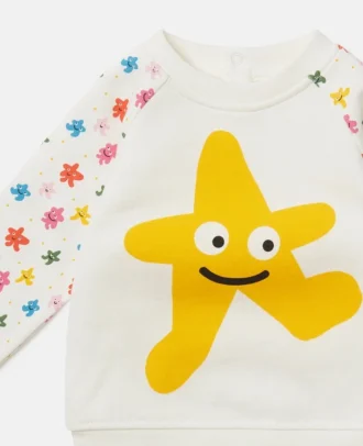 Felpa girocollo con grafica a stella