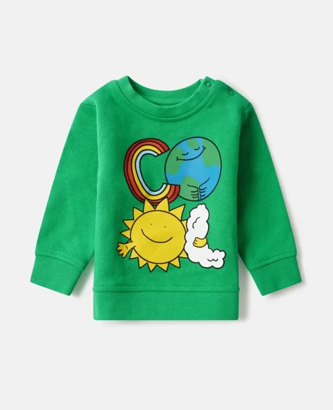 Felpa girocollo con grafica Earth Friends Felpa girocollo con grafica Earth Friends