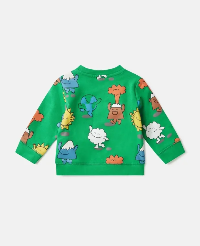 Felpa girocollo con stampa Earth Friends Felpa girocollo con stampa Earth Friends