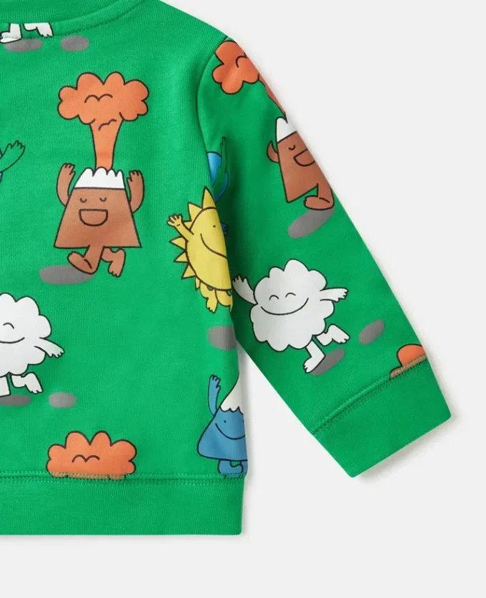 Felpa girocollo con stampa Earth Friends Felpa girocollo con stampa Earth Friends