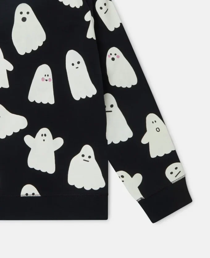 Felpa girocollo con stampa fantasma Felpa girocollo con stampa fantasma