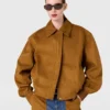Giacca bomber con collo squadrato Giacca bomber con collo squadrato