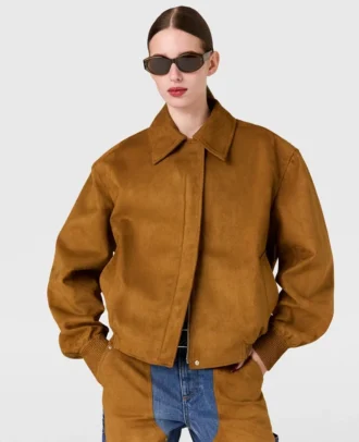 Giacca bomber con collo squadrato