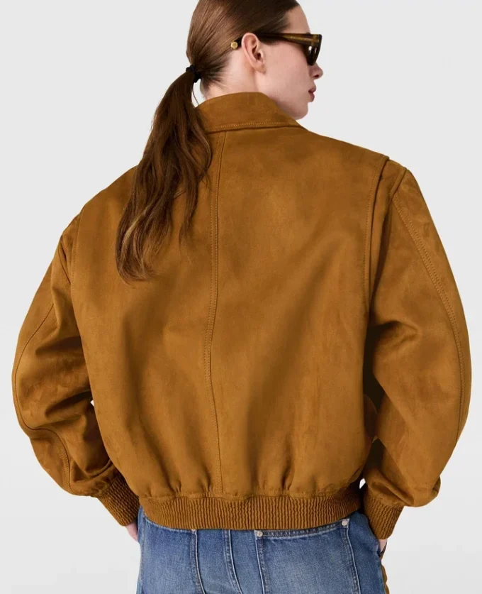 Giacca bomber con collo squadrato Giacca bomber con collo squadrato