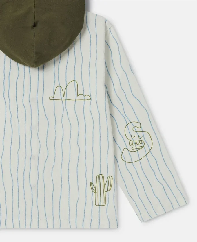 Giacca con cappuccio e stampa skateboard