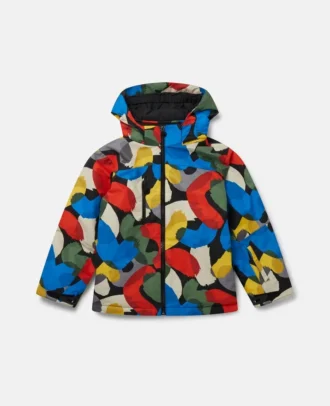 Giacca con cappuccio e stampa smudge color pop