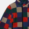 Giacca con zip in pile a scacchi Giacca con zip in pile a scacchi