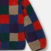 Giacca con zip in pile a scacchi Giacca con zip in pile a scacchi