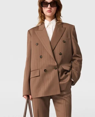 Giacca doppiopetto oversize gessata