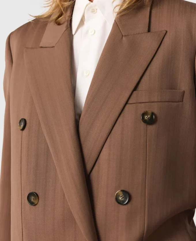 Giacca doppiopetto oversize gessata Giacca doppiopetto oversize gessata