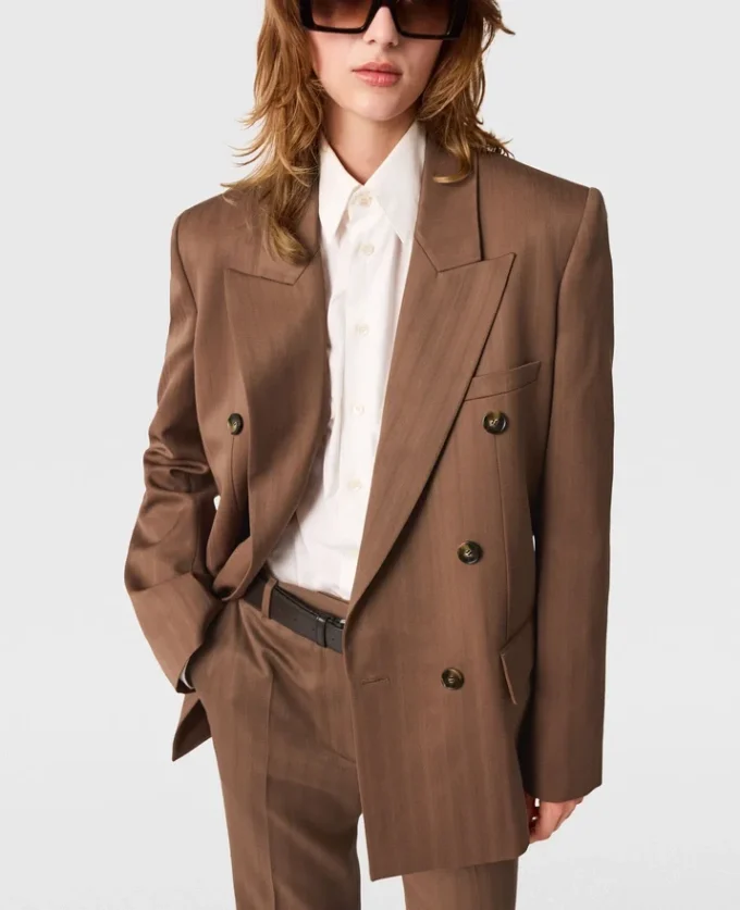 Giacca doppiopetto oversize gessata Giacca doppiopetto oversize gessata