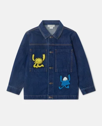 Giacca in denim con grafica Earth Friends Giacca in denim con grafica Earth Friends