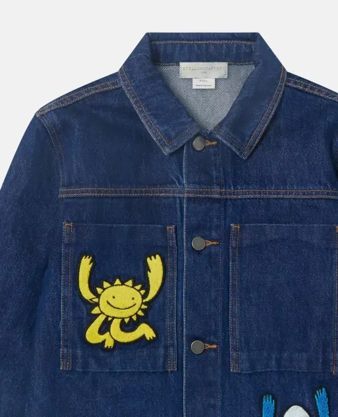 Giacca in denim con grafica Earth Friends Giacca in denim con grafica Earth Friends
