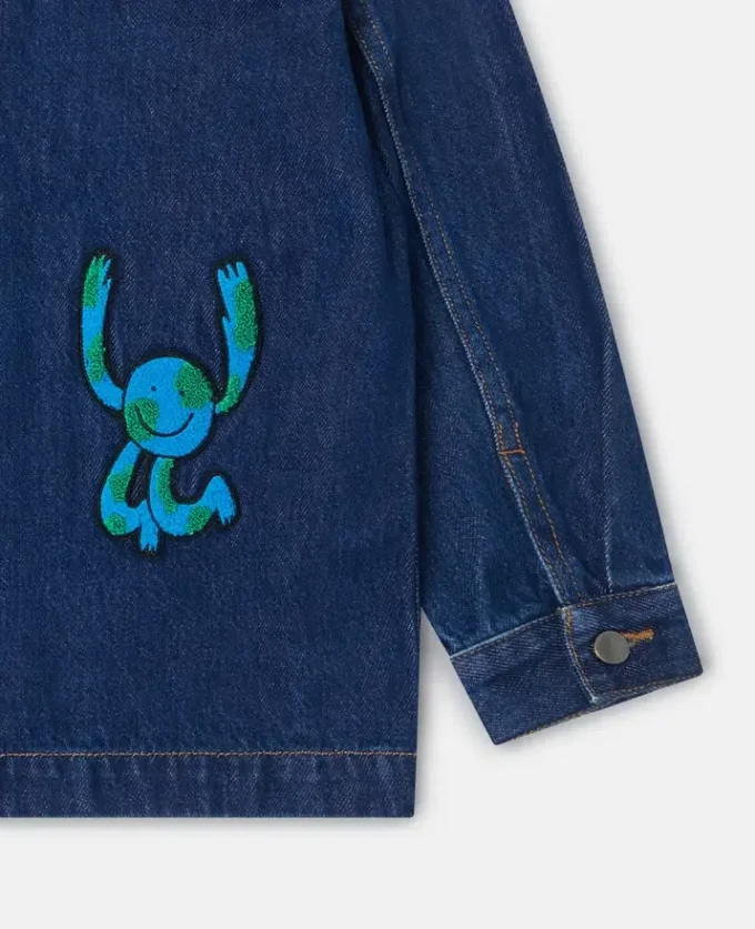Giacca in denim con grafica Earth Friends Giacca in denim con grafica Earth Friends