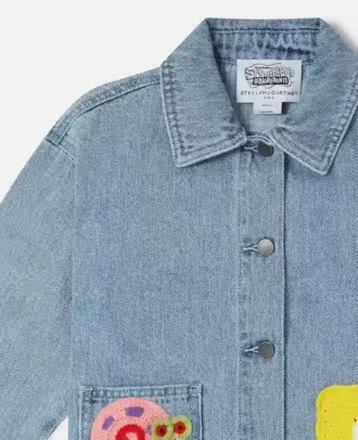 Giacca in denim con grafica SpongeBob