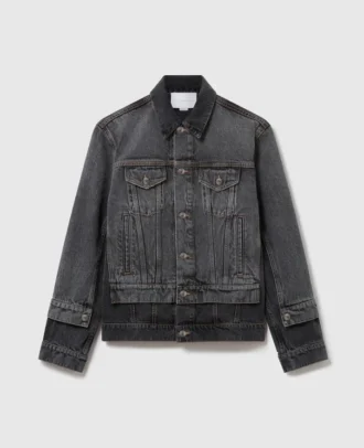 Giacca in denim con pannelli tono su tono