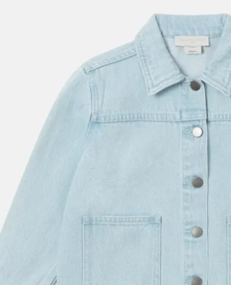 Giacca in denim con ricami floreali