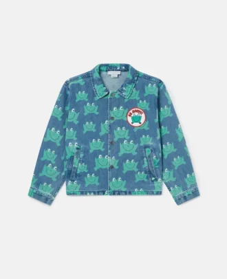 Giacca in denim con stampa rana Giacca in denim con stampa rana