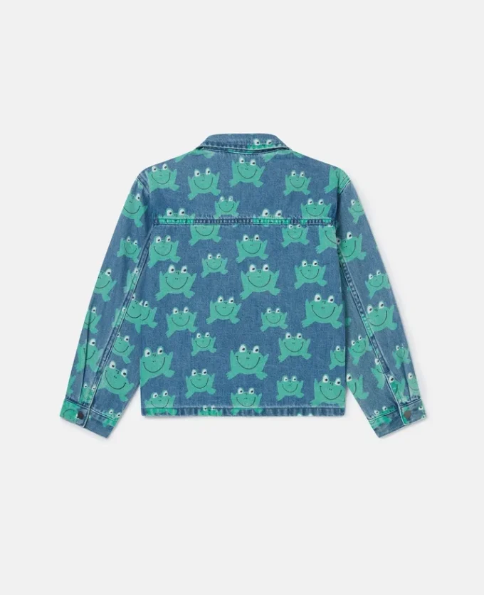 Giacca in denim con stampa rana Giacca in denim con stampa rana