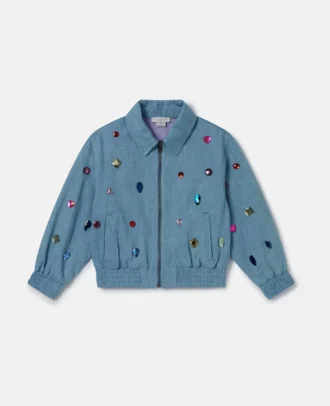 Giacca in denim ricamata con gioielli Giacca in denim ricamata con gioielli