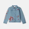 Giacca in denim ricamata “I Love You” Giacca in denim ricamata “I Love You”