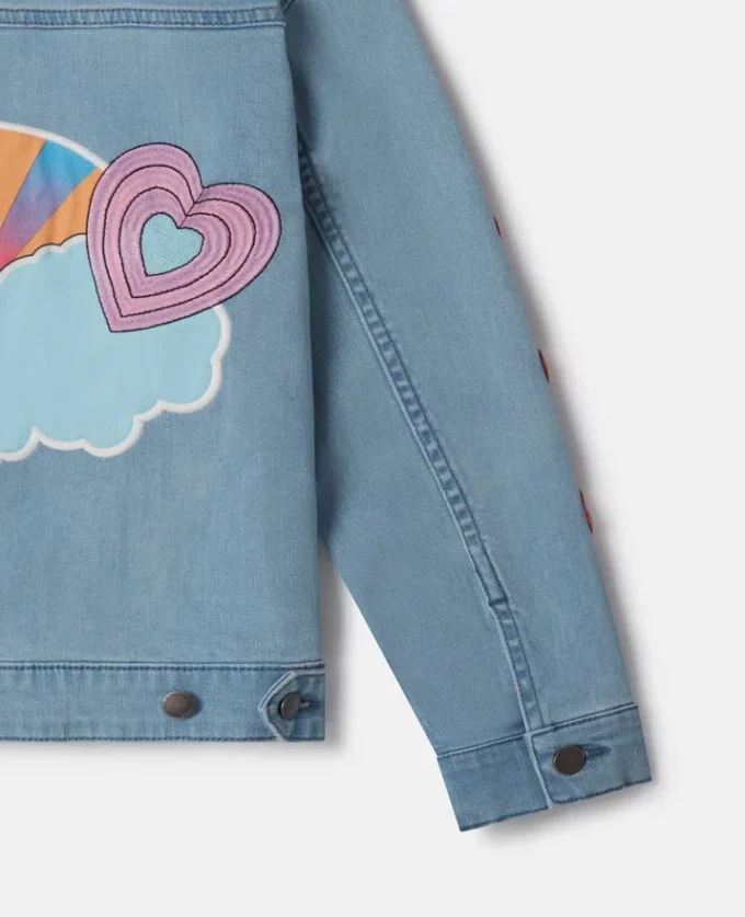 Giacca in denim ricamata “I Love You” Giacca in denim ricamata “I Love You”