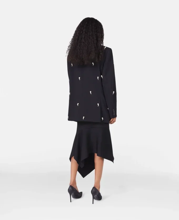 Giacca oversize doppiopetto con ricami di perle Giacca oversize doppiopetto con ricami di perle