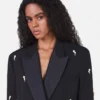 Giacca oversize doppiopetto con ricami di perle Giacca oversize doppiopetto con ricami di perle
