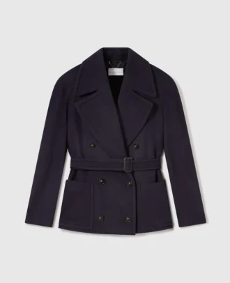 Giacca peacoat corta con cintura