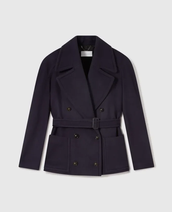 Giacca peacoat corta con cintura Giacca peacoat corta con cintura