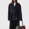 Giacca peacoat corta con cintura Giacca peacoat corta con cintura
