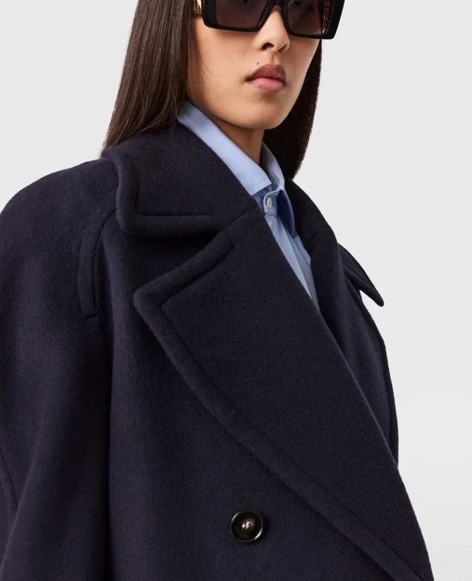 Giacca peacoat corta con cintura Giacca peacoat corta con cintura