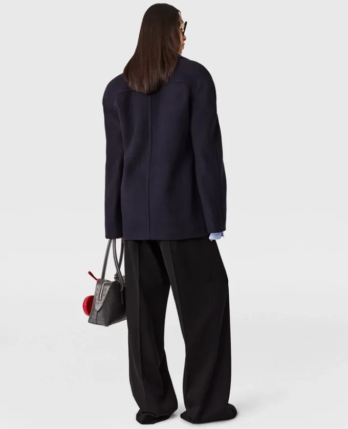 Giacca peacoat corta con cintura Giacca peacoat corta con cintura