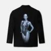 Giacca sexy con revers da smoking e stampa robot Giacca sexy con revers da smoking e stampa robot