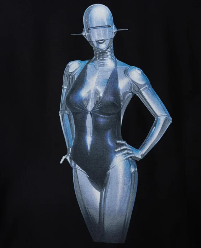 Giacca sexy con revers da smoking e stampa robot Giacca sexy con revers da smoking e stampa robot